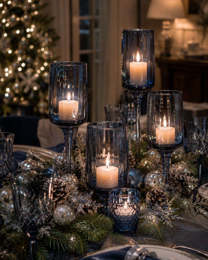 17 blue Christmas decor ideas candles
