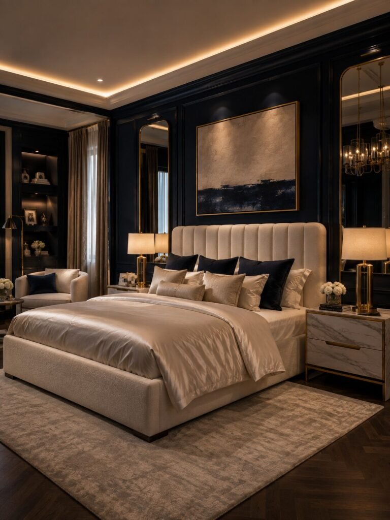 Luxury blue bedroom ideas hotel