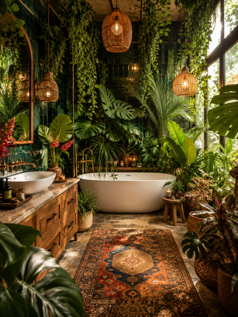 15 Boho Bathroom Ideas 3 15 boho bathroom ideas jungle style