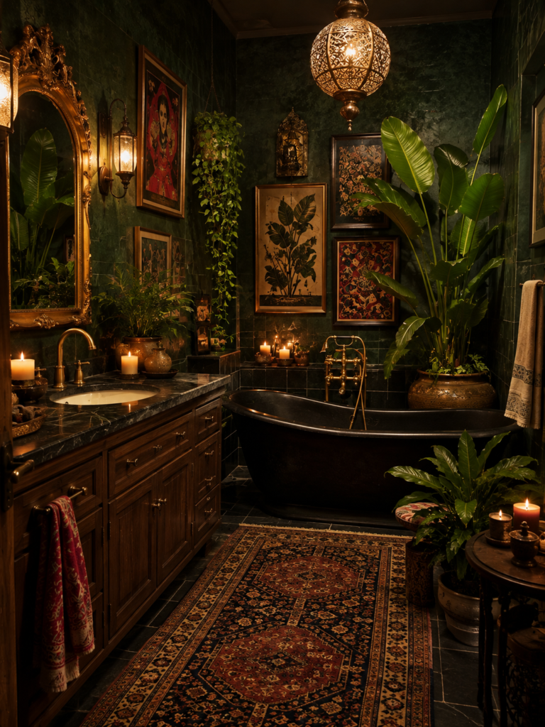 15 Boho Bathroom Ideas 8 15 boho bathroom ideas dark moody
