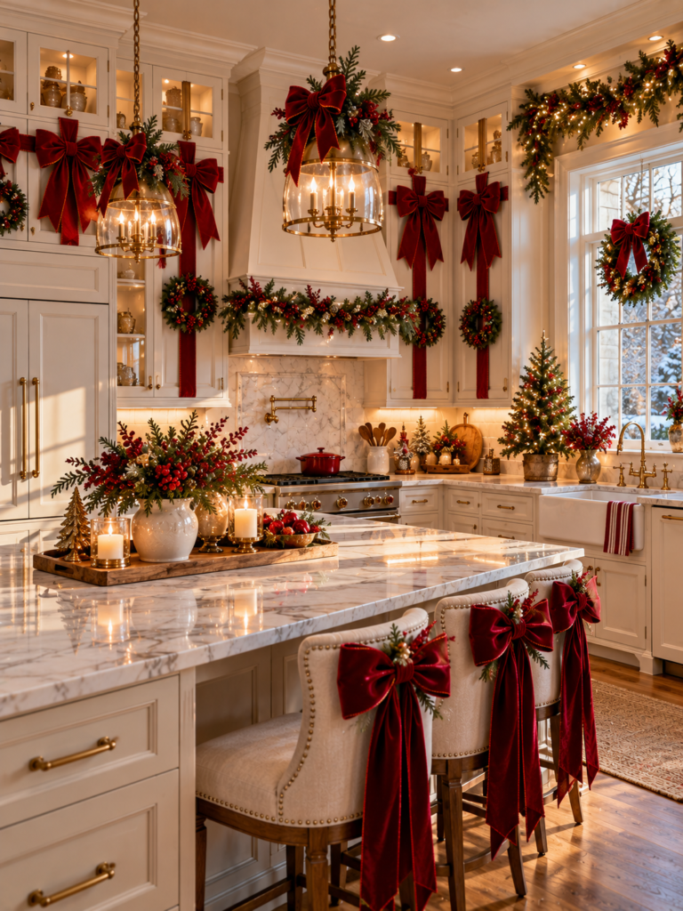 Christmas Bow Decorating Ideas 12 Christmas Bow Decorating Ideas Kitchen Cabinets