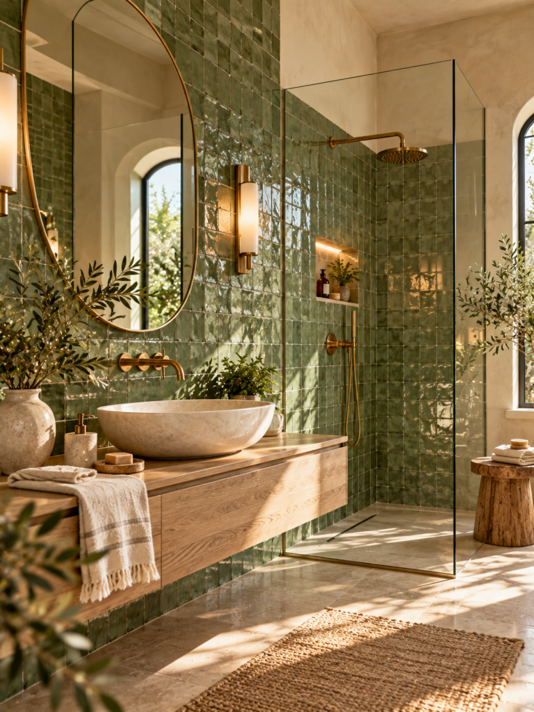 Sage Green Bathroom Ideas 3 Sage Green Bathroom Ideas With Zellige Tiles