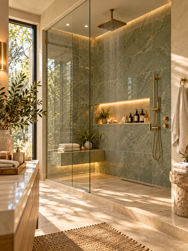 Sage Green Bathroom Ideas 6 Sage Green Bathroom Ideas With Walk-In Shower