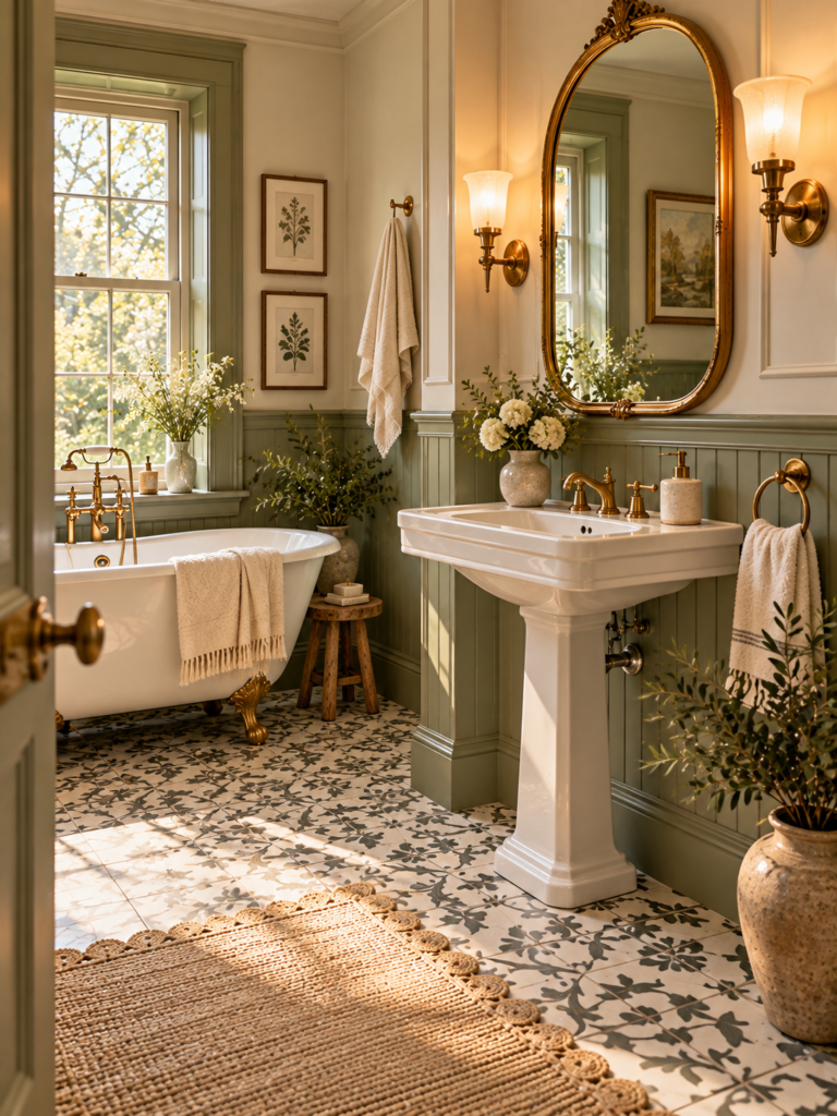 Sage Green Bathroom Ideas 7 Classic Sage Green Bathroom Ideas With Wainscoting