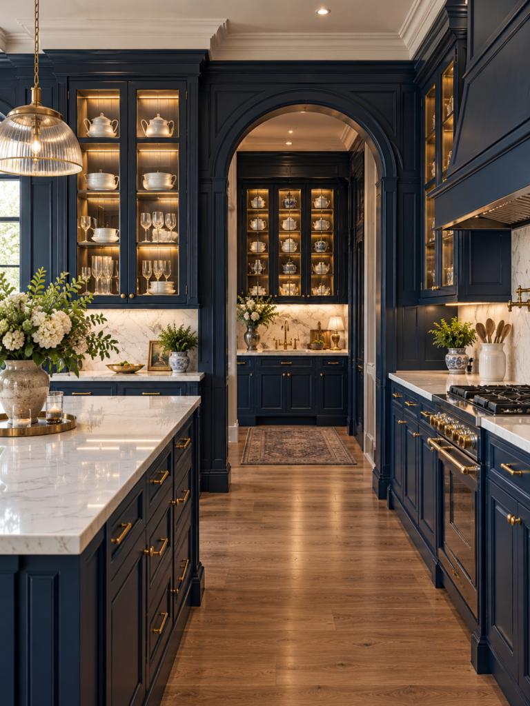 Navy Blue Kitchen Ideas 15 Navy blue kitchen ideas with butlers pantry