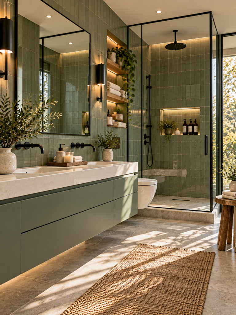 Sage Green Bathroom Ideas 11 Modern Sage Green Bathroom Ideas With Black