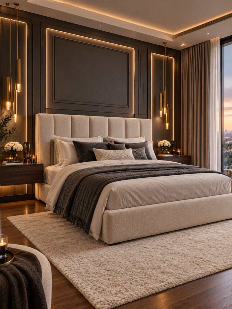 Bedroom Wall Panelling Ideas Dark Charcoal