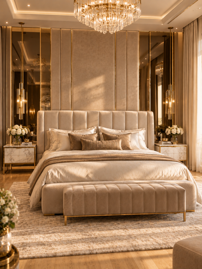 Bedroom Wall Panelling Ideas Mirrored Accents