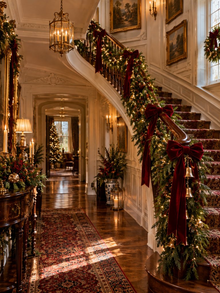 Old fashioned christmas decor ideas velvet bows