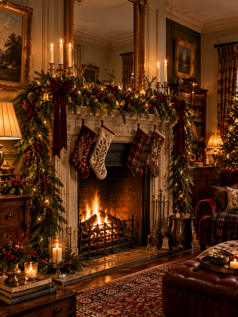 Old fashioned christmas decor ideas traditional stockings