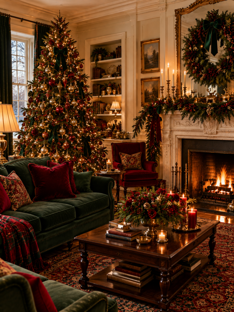 Old fashioned christmas decor ideas red green
