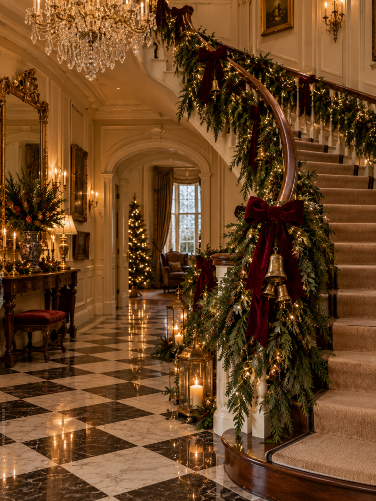 Old fashioned christmas decor ideas festive staircase
