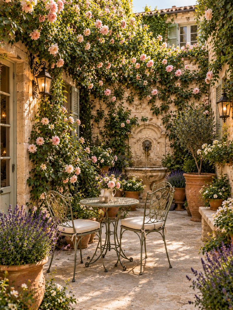 French Courtyard Garden Ideas for patios