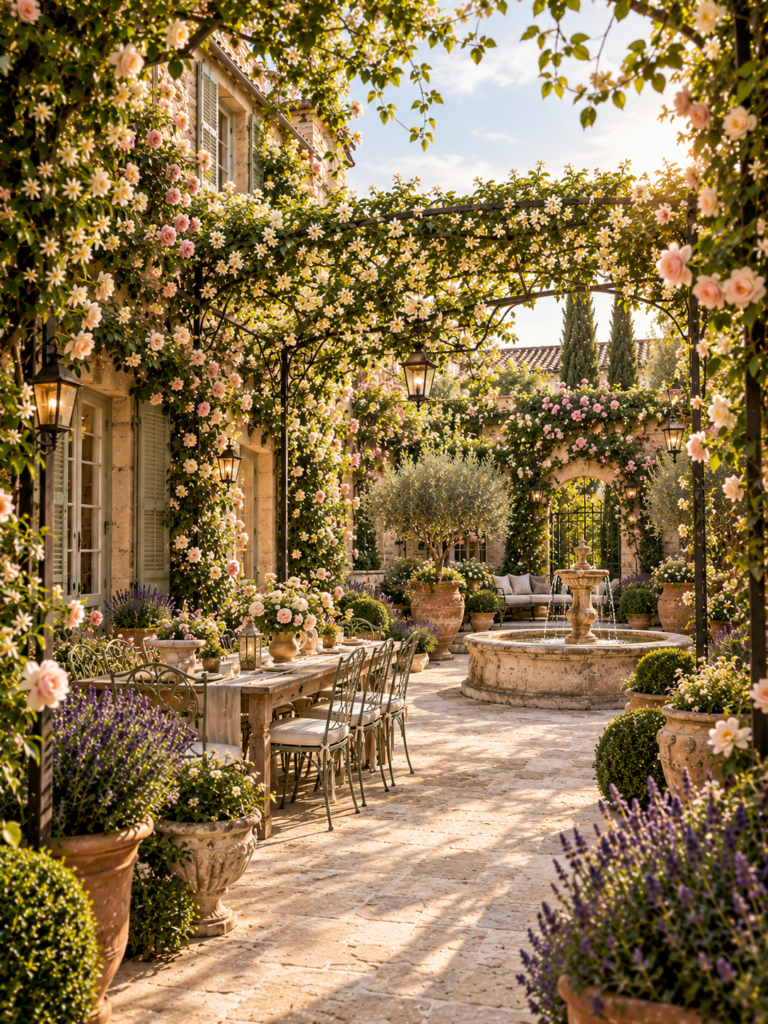 French Courtyard Garden Ideas romantic retreat