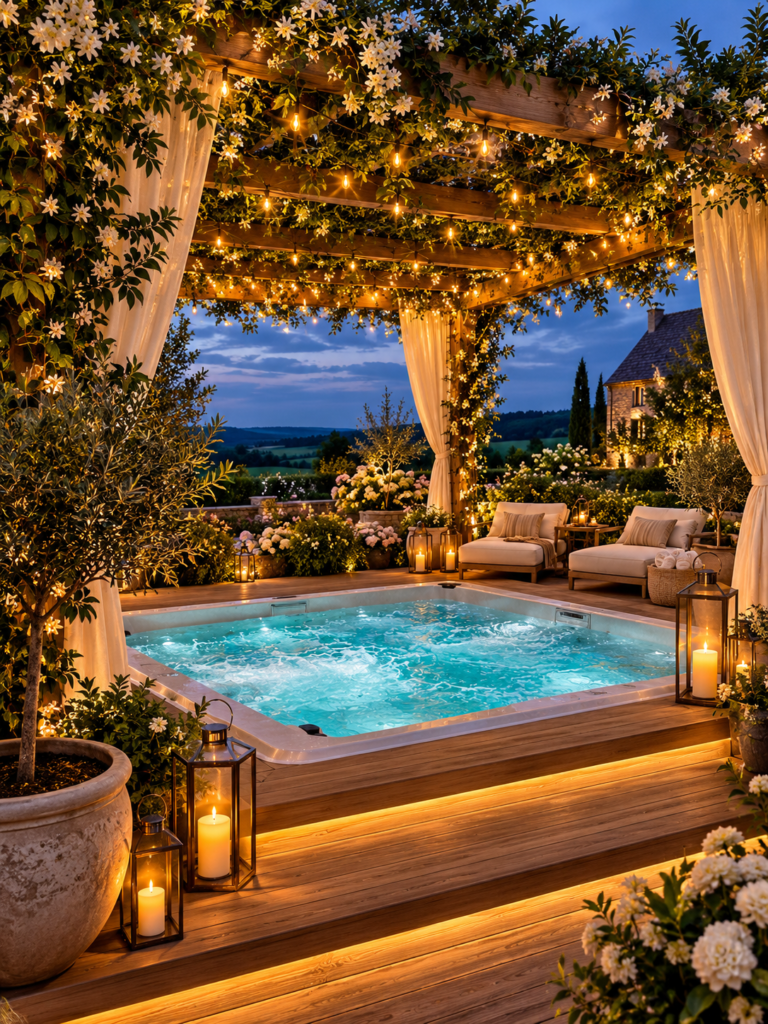 Romantic Outdoor Spa and Jacuzzi Ideas