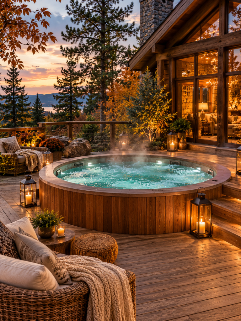 Rustic Wooden Outdoor Spa and Jacuzzi Ideas