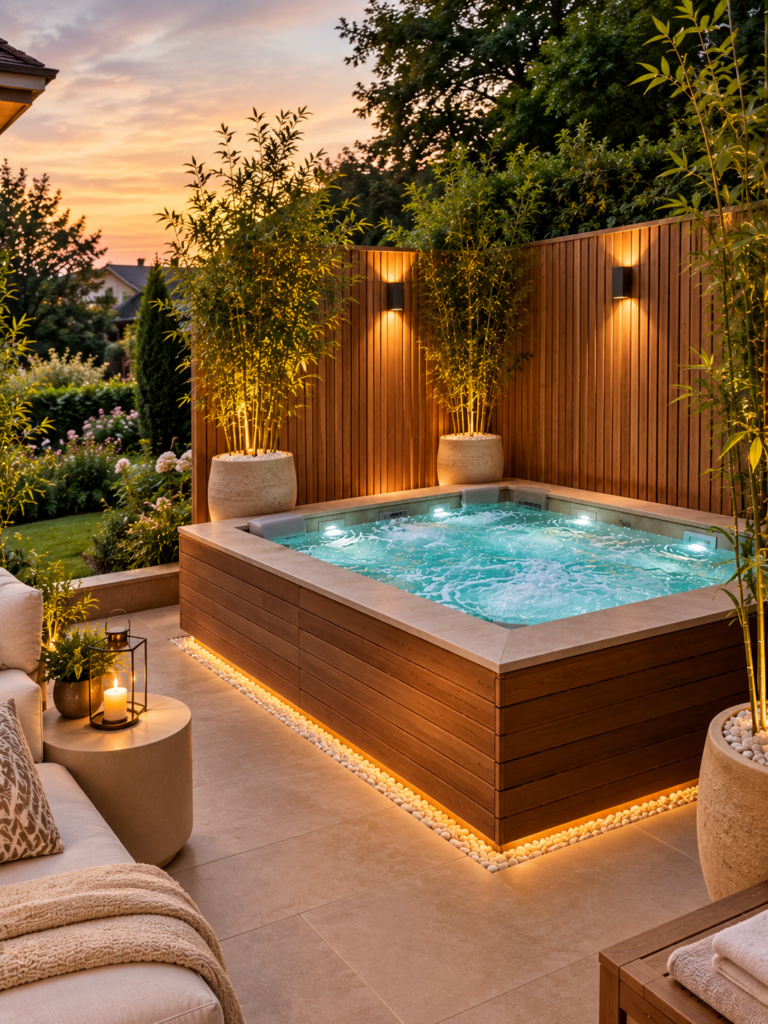 Private Garden Outdoor Spa and Jacuzzi Ideas