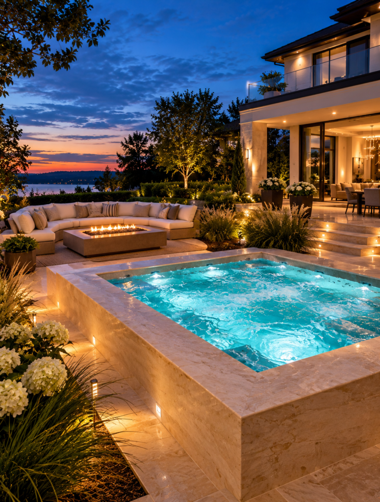 Fire Pit Outdoor Spa and Jacuzzi Ideas
