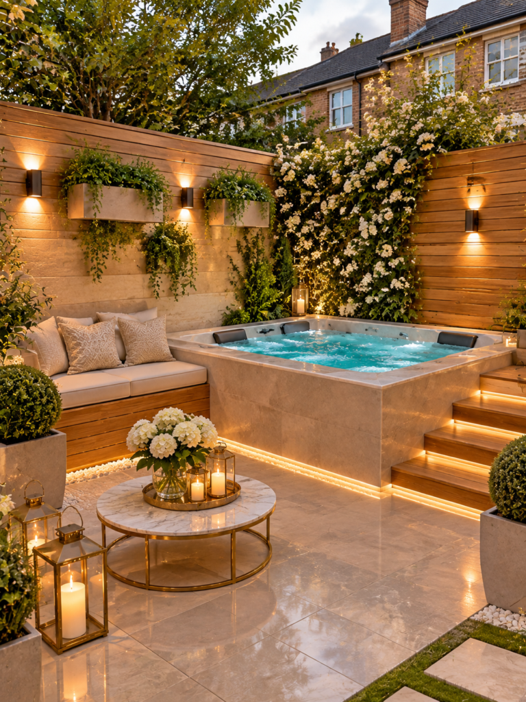 Small Backyard Outdoor Spa and Jacuzzi Ideas