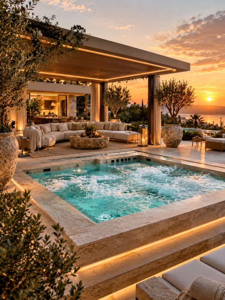 Luxury Resort Outdoor Spa and Jacuzzi Ideas