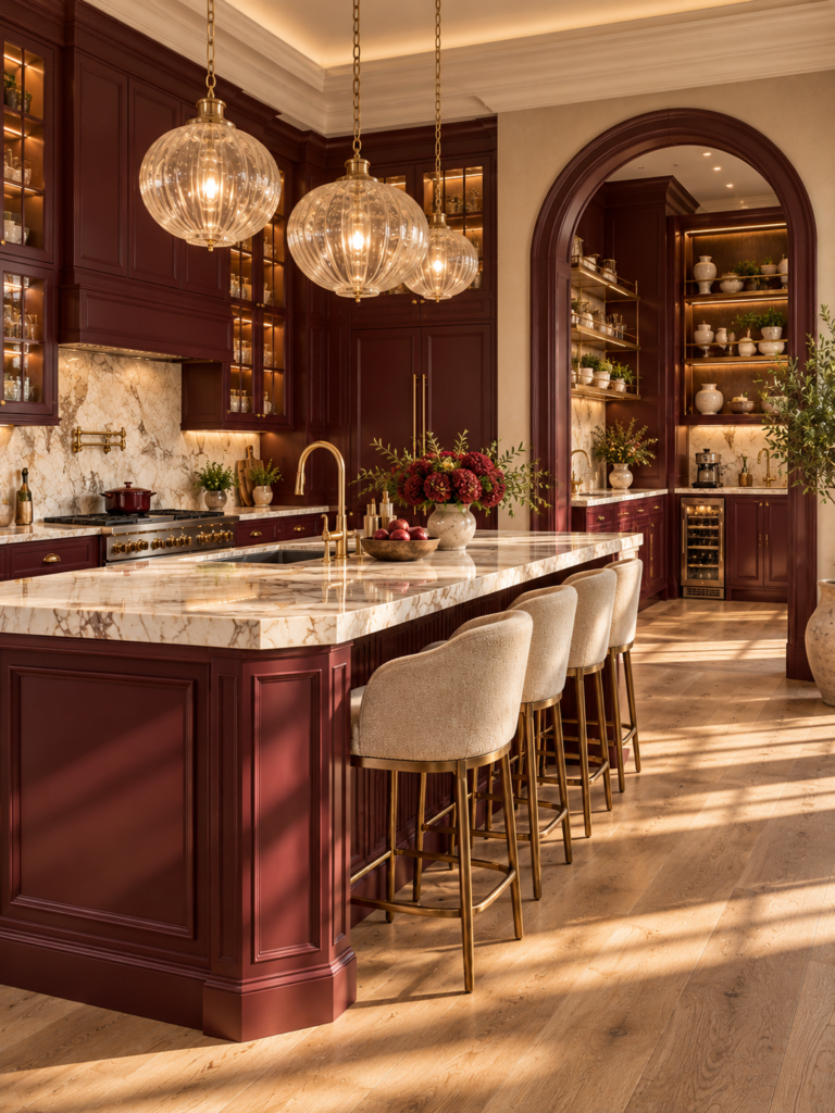 15 burgundy kitchen ideas 11 15 burgundy kitchen ideas with butler’s pantry