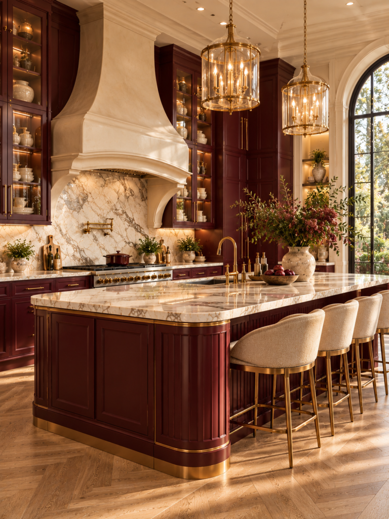 15 burgundy kitchen ideas 13 15 burgundy kitchen ideas with statement hood