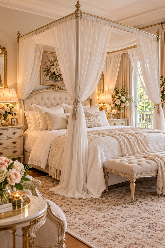 luxury canopy bed ideas 3 Luxury canopy bed ideas with sheer curtains