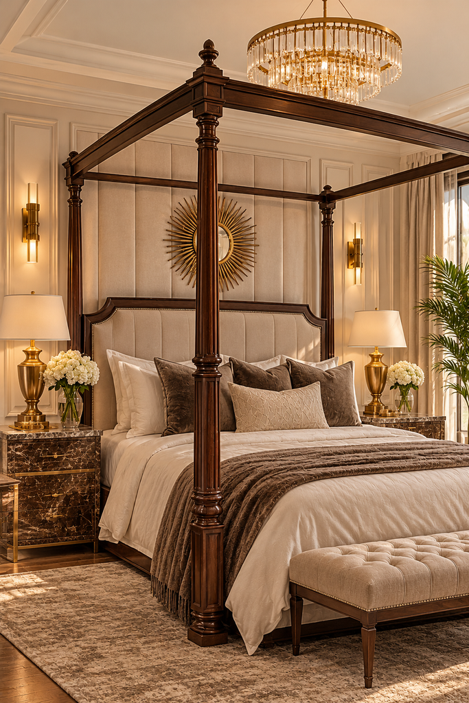 luxury canopy bed ideas 5 Luxury canopy bed ideas with dark walnut