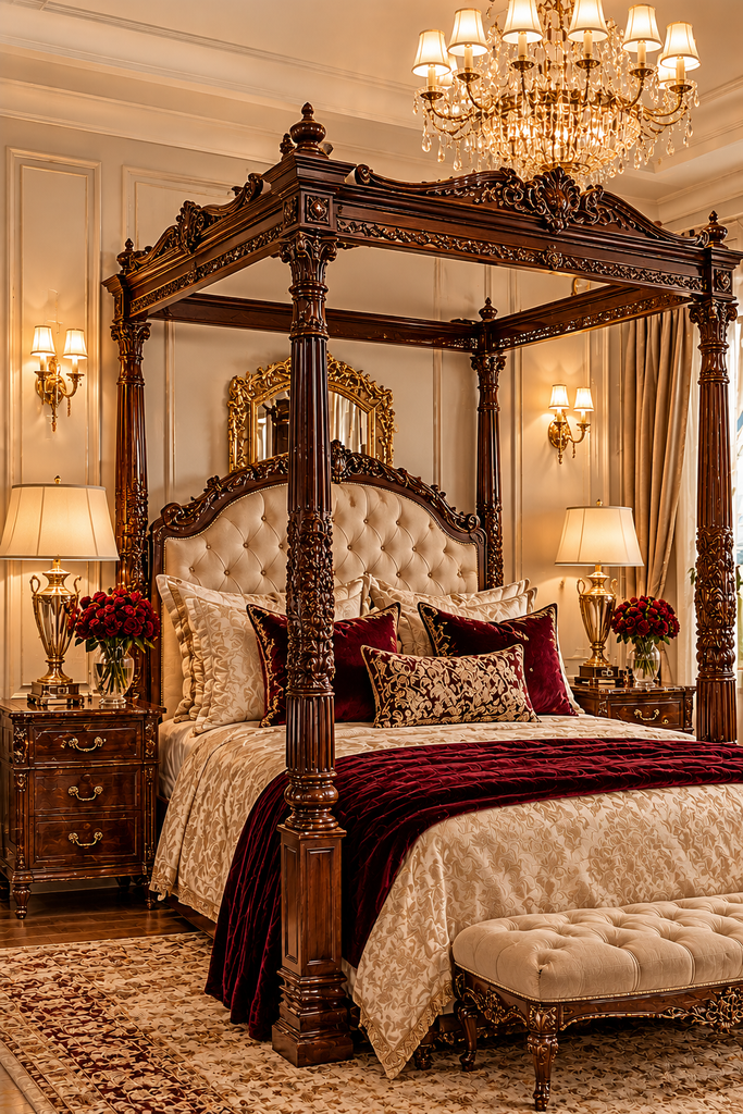 luxury canopy bed ideas 10 Luxury canopy bed ideas with carved wood