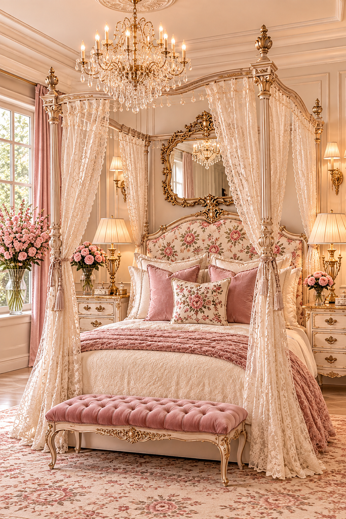 luxury canopy bed ideas 12 Luxury canopy bed ideas with antique French style