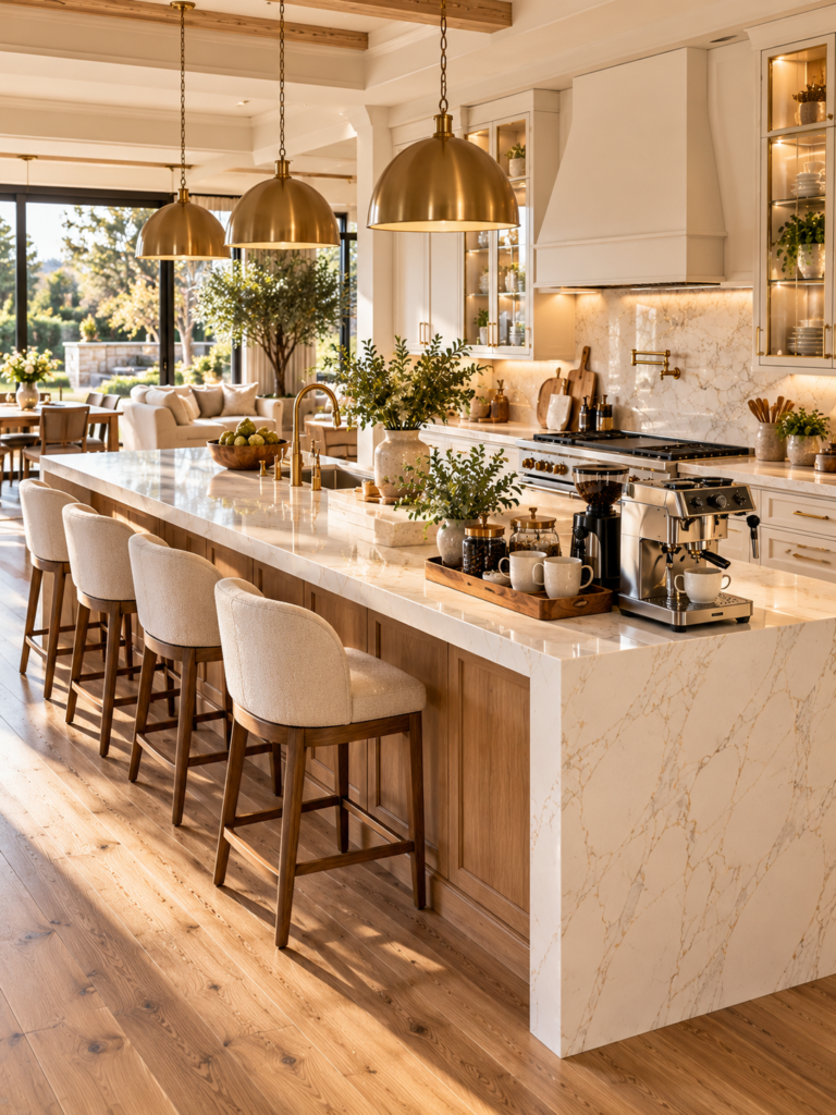 Island modern coffee bar ideas for kitchen