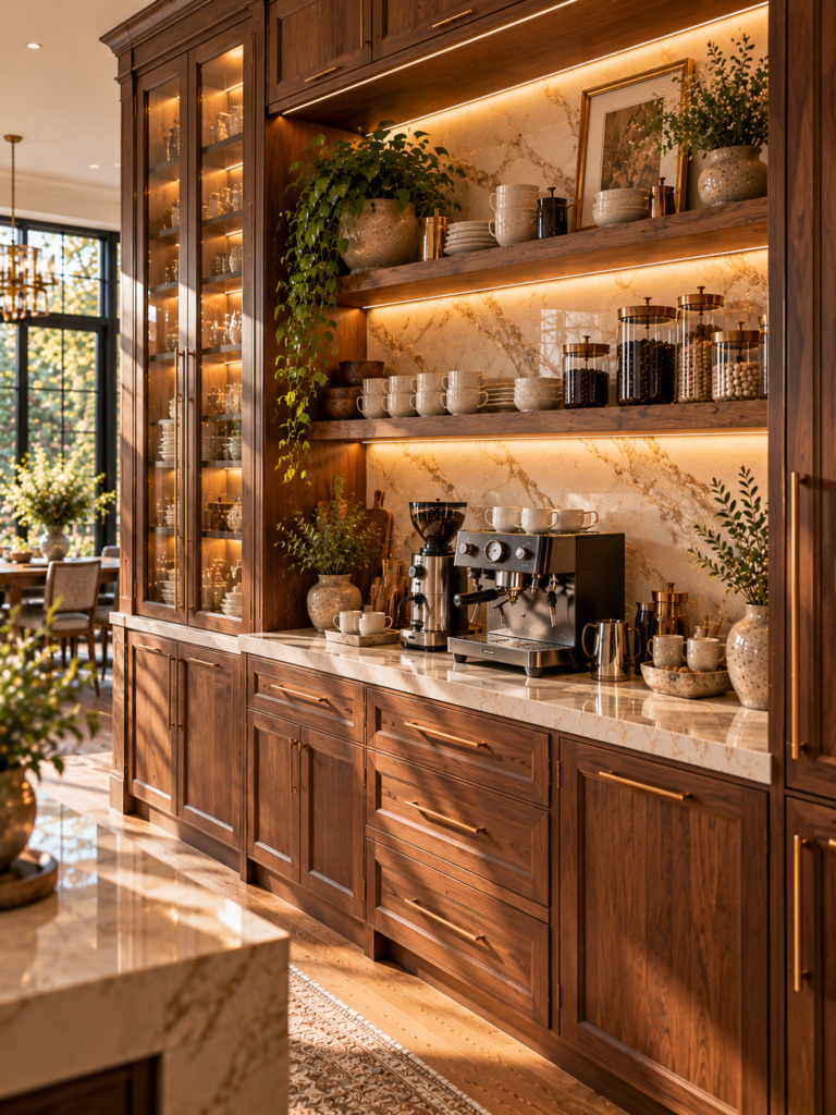 Luxury modern coffee bar ideas for kitchen