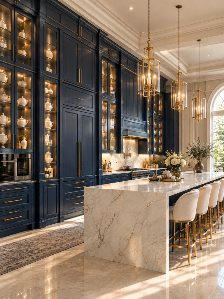 Navy Blue Kitchen Ideas 10 Navy blue kitchen ideas with tall cabinetry